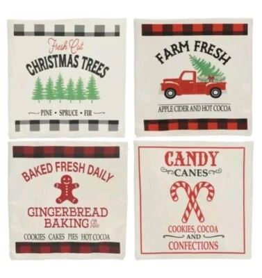 New Christmas Throw Pillow Covers Candy Cane Gingerbread Baking Farmhouse 4 NIP - Image 1 of 4