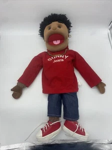 Sunny Puppets Ventriloquist African American Male Boy 31” Jeans Earrings Chain - Picture 1 of 9