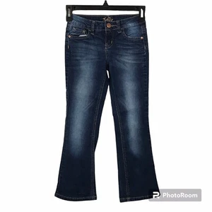 JUSTICE Simply Low Boot Cut Denim Jeans Girl’s Size 7 Color Blue Rinse 5 Pockets - Picture 1 of 12
