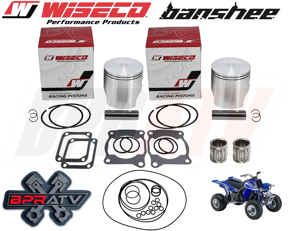 Yamaha Banshee YFZ 350 66mm +2mm Wiseco Pro Lite Pistons Bearings & Gaskets Kit - Imagem 1 de 4