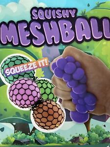 TWO MESH  BALL Squeeze Anti-Stress Reliever Adults Kids SENSORY Toy Gift