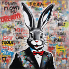 Królik Felix 01 Follow u dream Banksy Art Street Art Pop Art 80x80 Płótno