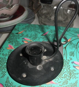 Einfach 4 1/2 Zoll Vintage schwarz Metall Kerzenhalter - Bild 1 von 4