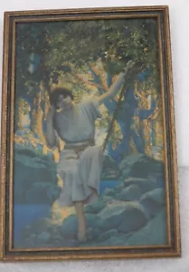 MAXFIELD PARRISH PRINT DREAM LIGHT 1925 EDISON MAZDA CALENDARIO - Foto 1 di 7