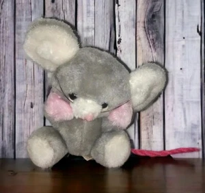 Peluche topo grigio russo vintage 1978 coda di filato noce 8 pollici - Foto 1 di 7