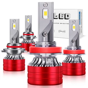 QUAYUB LED Headlight Bulbs COMBO 10000LM Kit 9005 H11 High Low Beam White 6500K - Picture 1 of 58