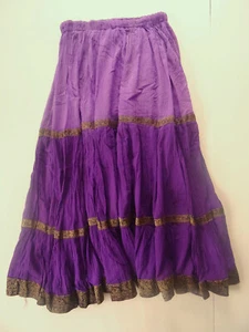 Spanischer Maxirock° Flamenco°lila°Festival°Hippie°Boho°Gypsy°S/M°weitschwingend - Bild 1 von 4