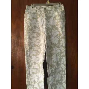 Women's Faded Glory Floral White Creme Capri Jeans - Size 6 Great Condition - Picture 1 of 7