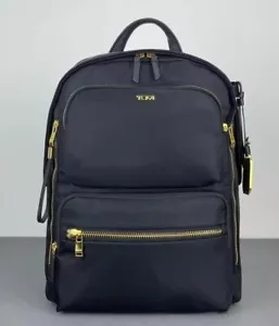 Mochila TUMI VOYAGEUR Montana Negra × Dorada Nylon Gunmetal Viaje de Negocios - Imagen 1 de 8