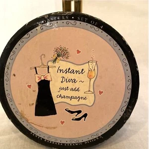 Santa Barbara Ceramic Design Linda Grayson Instant Diva Coasters - Picture 1 of 13