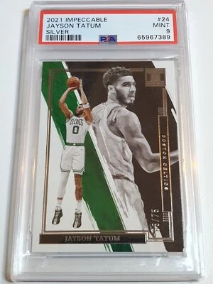 2021 Panini Impeccable Jayson Tatum #24 SILVER /75 Edition - PSA 9 (POP 1) - Image 1 of 3