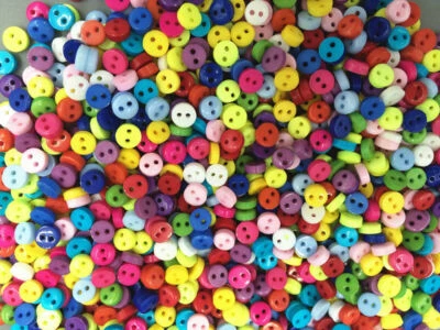200pcs Mixed Mini Colors Round Shape Resin Buttons lots 2 holes sewing 6mm - Image 1 of 2