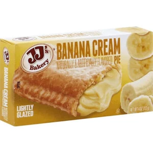JJ's Bakery Lightly Glazed Snack Pies Kosher  4oz (Banana Cream) (Pack of 6) - Picture 1 of 1