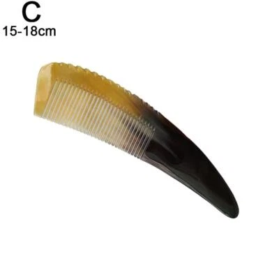 Peine de cuerno de búfalo negro natural peine de pelo cuerno de buey peine de masaje de dientes finos/anchos Foto 1 de 4