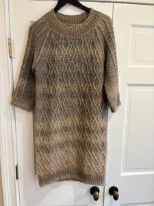 MAXMARA Weekend Chunky Knit Ombre Sweater Dress Tan Size M L EUC - Picture 1 of 2
