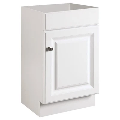 597112 Wyndham 18 Inch Unassembled 1-Door Bathroom Vanity without Top, White - Image 1 of 4