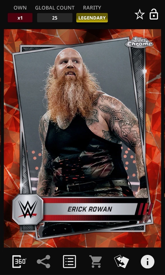 Erick Rowan - Orange 25cc Legendary - Topps Slam WWE Chrome Sapphire 25 Digital - Image 1 of 1