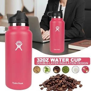 32oz/946ml Hydro Flask Water Bottle Stainless steel Wide Mouth W/Straw Lid NEW - Picture 1 of 16