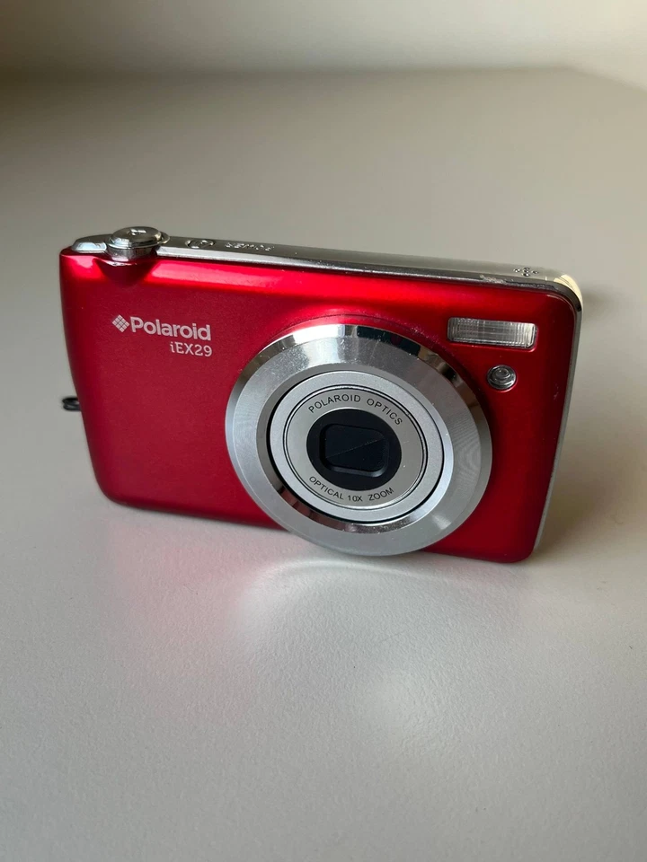 Polaroid IEX29 18MP 10x Zoom Digital CCD Camera in Red w/ Battery USB  WORKS - Image 1 of 4