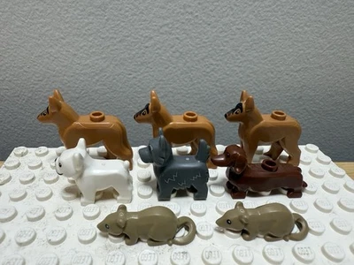 Lote de 8 animales Lego.  6 perros, 2 ratones Foto 1 de 4