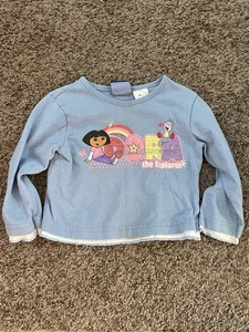 Camisa De Colección 2007 Nick Jr Dora la Exploradora Manga Larga Bebé Niño Pequeño 18M Azul - Imagen 1 de 6