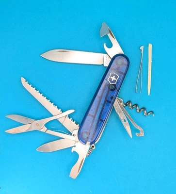 Victorinox Huntsman 瑞士军刀多功能工具! 蓝色翻译比例! — 第 1/4 张图片
