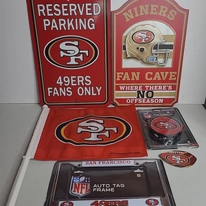 Lote de botines de carteles de estacionamiento reservados solo para fanáticos de los 49ers de San Francisco - Imagen 1 de 18
