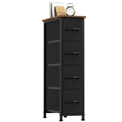 Cómoda estrecha con 4 cajones, cómoda de almacenamiento delgada con F... Foto 1 de 4