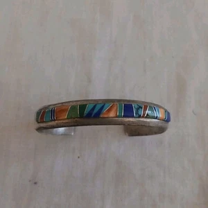 Vintage Navajo Sterlingsilber Calvin Begay Armband 6 1/4" Glorie Livingston  - Bild 1 von 7