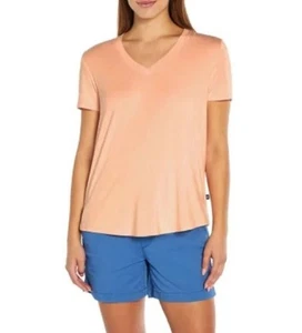 GAP NWT Women's Short Sleeve V-Neck Tee Peach Parfait Orange Small - Picture 1 of 6
