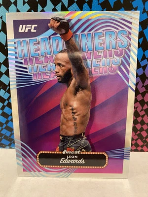 Leon Edwards 2024 Topps Finest UFC Headliners #HDL-4 Refractor - Image 1 of 2