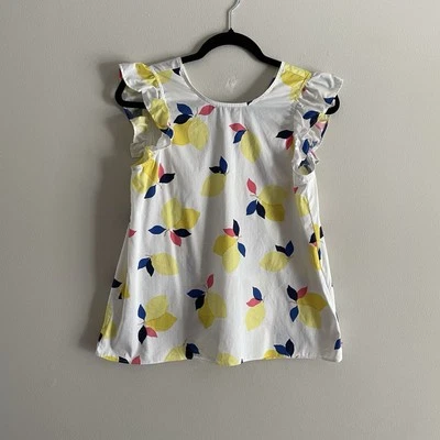 Top pulóver Kate Spade para mujer talla XS preppy ralladura de limón sin mangas con volantes Foto 1 de 4