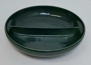 Russel Wright Dark Iroquois Green Divided Serving Bowl Steubenville Pottery Co. - Picture 1 of 7