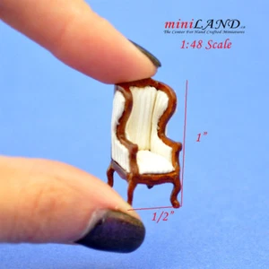 Silla de ala victoriana a escala de cuarto 1:48 1/4" para casa de muñecas calidad miniatura WN - Imagen 1 de 3