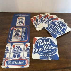 Lot of 10 2006 PABST Blue Ribbon Beer Coasters Double-Sided 3 7/8” Never Used - Picture 1 of 5