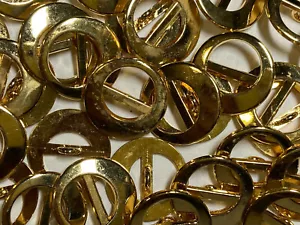Bottone Metallo Italiano Fendi Look anni '70 Vintage Finitura Oro 13mm 15mm 18mm 23mm - Foto 1 di 16