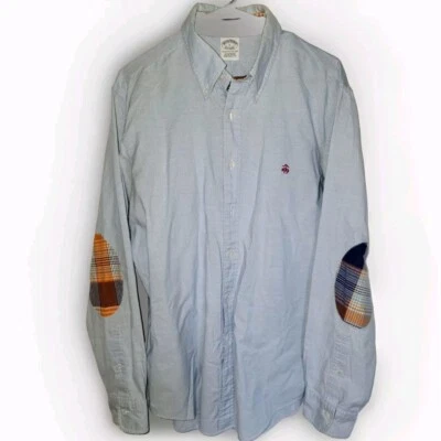 Brooks Brothers EST 1818 Manga Larga - TALLA: L Azul con Retazos Elbo a Cuadros Foto 1 de 4