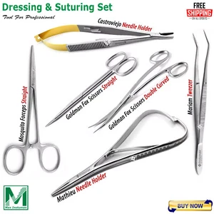 Suturing & Dressing Kit – Castroviejo, Mathieu Needle Holder & Mosquito Forceps - Picture 1 of 8