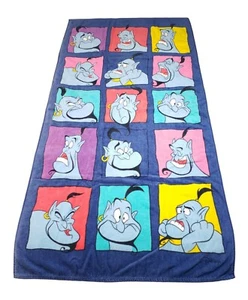 Vintage Disney Aladdin Genie Beach Towel 60" × 32" 100% Cotton  - Picture 1 of 8