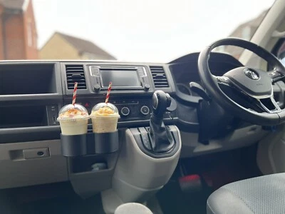 Einsteckbarer Doppel Getränkehalter Becherhalter passend für VW T6 Transporter - Image 1 of 4