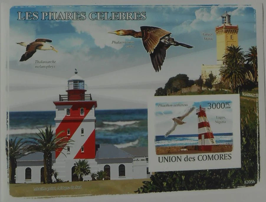 Lighthouses & Birds s/s Comores Comoros 2008 Sc. 1034 MNH #CM8205b IMPERF - Image 1 of 1