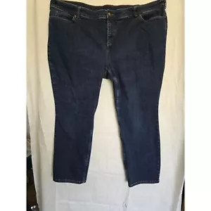 Duluth Trading Women's Plus Size Dark Wash Stretch Jeans 26W x 29 92% Cotton 7% - Picture 1 of 9