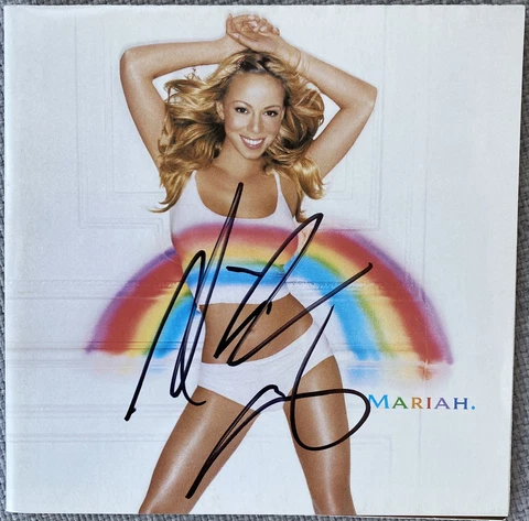 Mariah Carey Signed In Person Rainbow CD Cover - Authentic Cover