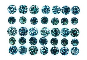 Natural Loose Diamond Blue Color Round SI1 VS1 Clarity 2.10 to 2.40MM 10 Pcs Q25 - Picture 1 of 5