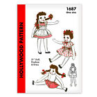 HOLLYWOOD Doll Pattern 1687 Pinafore Dress Pantie Rag Cloth Fabric Sewing 21”