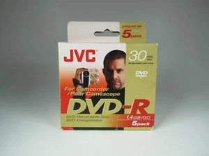 5-Pack JVC Mini DVD-R Discs - New & Sealed - 1.4GB Data 30 Min for Camcorders - Picture 1 of 5