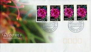 2003 Blooms: Australian Cultivars  (4 x 50c "Midnight") FDC - Perth PMK
