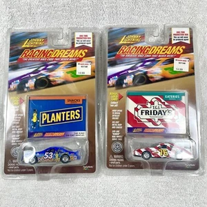 JOHNNY LIGHTNING RACING DREAMS 1/64 LOT OF 2: TGI Fridays & Planters Race Cars - Picture 1 of 4