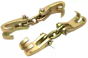 2 pcs Double Claw Hook Chain Shortener Bumper Hook Puller Auto Body Dent Repair - Picture 1 of 1