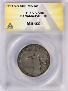 1915-S Panama-Pacific Commemorative Half - ANACS MS62 - Picture 1 of 4